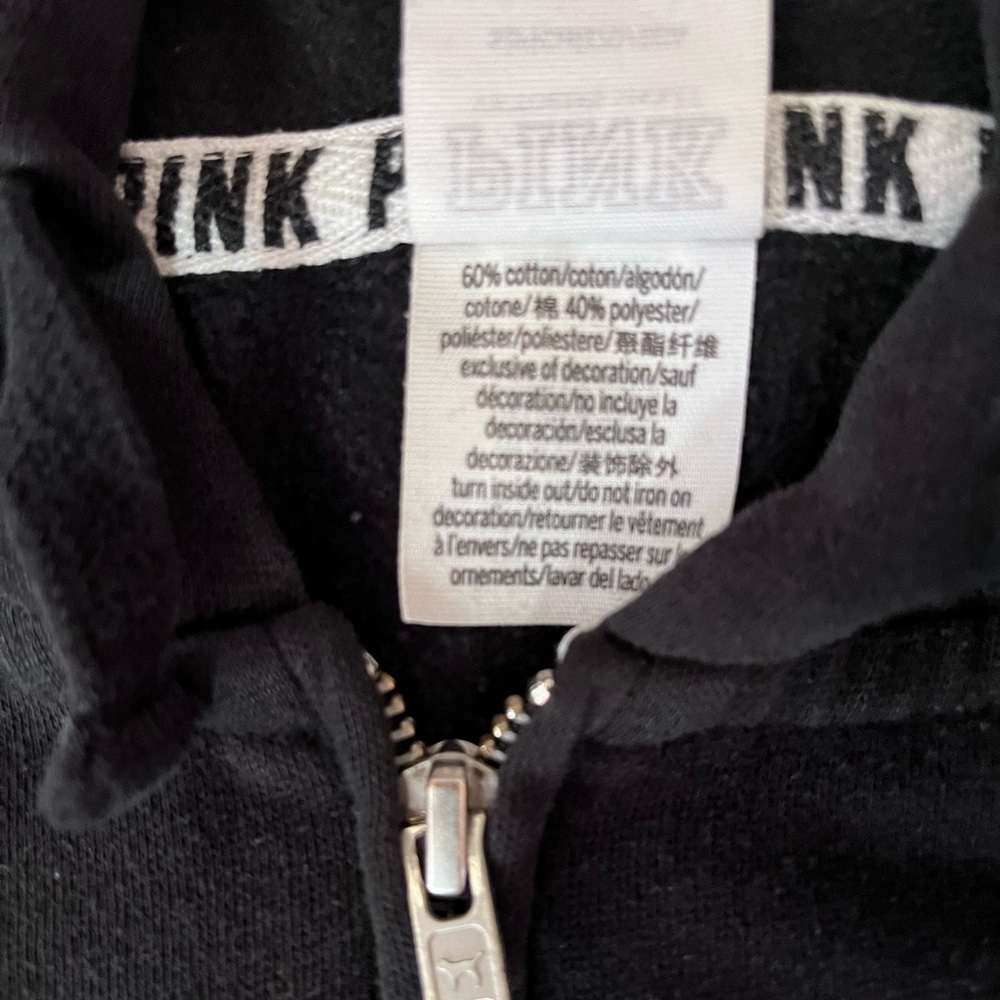 PINK Victoria's Secret | Black Full Zip Hoodie - Picture 6 of 8